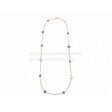 Sautoir BVLGARI BVLGARI en or rose avec nacre cornaline malachite lapis