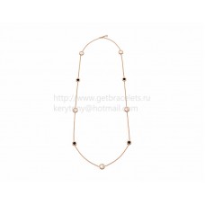 Sautoir BVLGARI BVLGARI en or rose avec nacre et onyx Sautoir BVLGARI BVLGARI en or rose avec nacre et onyx