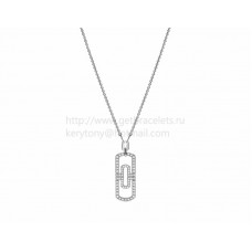 Collier BVLGARI Parentesi en or blanc avec pavé complet de diamants