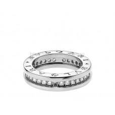 Bague Bvlgari B.zero1 1 bande en or blanc avec pavé de diamants