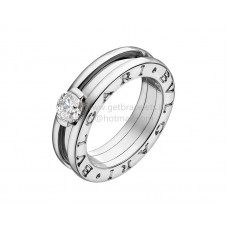 Bague solitaire Bvlgari B.zero1 1 anneau en or blanc avec diamant taille brillant Bague solitaire Bvlgari B.zero1 1 anneau en or blanc avec diamant taille brillant