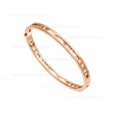 Bracelet jonc Bvlgari B.zero1 en or rose 18 carats avec logo BVLGARI sur la spirale