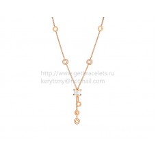 Collier Bvlgari B.zero1 en or rose avec céramique blanche et pavé de diamants