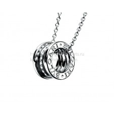 Pendentif Bvlgari B.zero1 en or blanc avec pavé de diamants