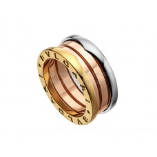 Bvlgari B.zero1 Bague Beautiful Mistake à 3 anneaux en or rose blanc et jaune