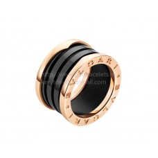 Bague Bvlgari B.zero1 à 4 anneaux en or rose et céramique noire Bague Bvlgari B.zero1 à 4 anneaux en or rose et céramique noire