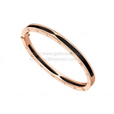 Bracelet jonc Bvlgari B.zero1 en or rose et cermet noir