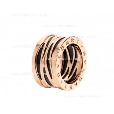 Bague 4 anneaux Bvlgari B.zero1 Legend en or rose 18 carats et céramique noire Bague 4 anneaux Bvlgari B.zero1 Legend en or rose 18 carats et céramique noire