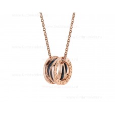 Collier Bvlgari B.zero1 Legend avec chaîne et pendentif en or rose 18 carats en céramique noire or rose