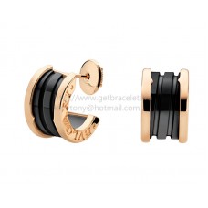 Boucles d'oreilles Bvlgari B.zero1 en or rose et céramique noire