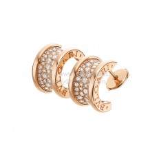 Boucles d'oreilles Bvlgari B.zero1 en or rose et pavé de diamants