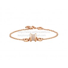 Bracelet souple Bvlgari B.zero1 en or rose avec pavé de diamants