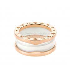 Bague Bvlgari B.zero1 en céramique blanche et or rose