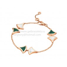 Bracelet Bvlgari DIVAS Dream en or rose avec malachite et nacre