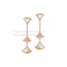 Boucles d'oreilles Bvlgari DIVAS Dream en or rose avec nacre et pavé de diamants