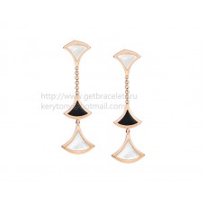Boucles d'oreilles Bvlgari DIVAS Dream en or rose avec onyx et nacre