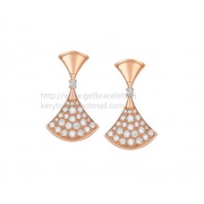 Boucles d'oreilles Bvlgari DIVAS Dream en or rose avec pavé de diamants