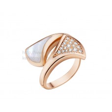 Bague Bvlgari DIVAS Dream en or rose avec nacre et pavé de diamants