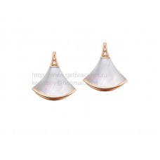 Boucles d'oreilles Bvlgari DIVAS Dream en or rose avec nacre et pavé de diamants