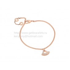 Bvlgari DIVAS Dream Bracelet ajouré en or rose avec pendentif en or rose serti de diamants pavés