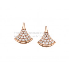 Boucles d'oreilles Bvlgari DIVAS Dream en or rose avec pavé de diamants