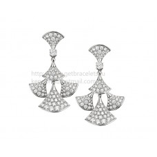 Boucles d'oreilles Bvlgari DIVAS Dream en or blanc avec pavé de diamants