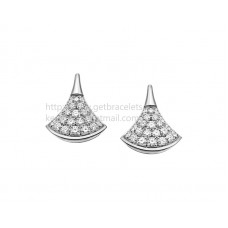 Boucles d'oreilles Bvlgari DIVAS Dream en or blanc avec pavé de diamants
