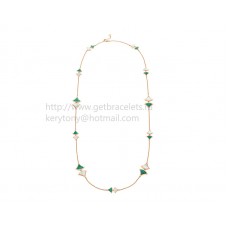 Collier sautoir Bvlgari Divas en or rose avec malachite et nacre Collier sautoir Bvlgari Divas en or rose avec malachite et nacre