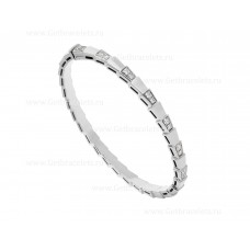 Bracelet Bvlgari Serpenti Viper en or blanc 18 carats serti de diamants demi-pavés