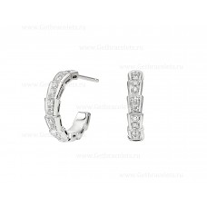 Boucles d'oreilles Bvlgari Serpenti Viper en or blanc 18 carats avec pavé de diamants