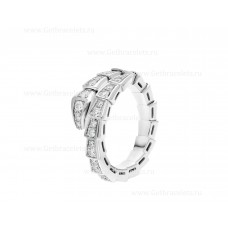 Bague Bvlgari Serpenti Viper en or blanc 18 carats avec pavé de diamants