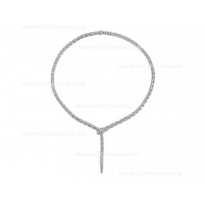 Collier Bvlgari Serpenti Viper Slim en or blanc 18 carats avec pavé de diamants