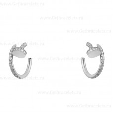 Cartier Juste Un Clou Petite Boucle D'oreille Or Blanc Avec Diamants
