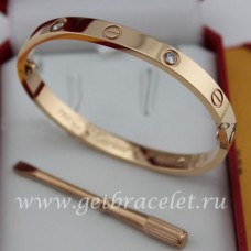  Bracelet Cartier Love Pour Homme et Femme Or Rose 4 Diamants