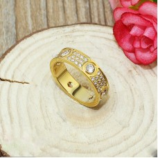 Bague Cartier Love en or jaune 18 carats pavée de diamants avec 6 gros diamants