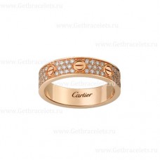 Alliance Cartier Love avec or rose pavé de diamants
