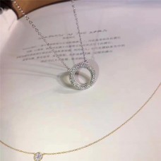 Collier pendentif cercle à trois rangées de diamants Tiffany Metro haut de gamme pour femmes