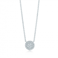 Collier chaîne en argent sterling Tiffany Soleste diamants ronds toniques