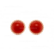 Van Cleef Arpels Boucles d'oreilles Perlee Couleurs Or Rose Cornaline