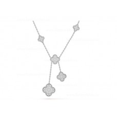 Van Cleef Arpels Collier Perlee Magic Alhambra 6 motifs avec diamants