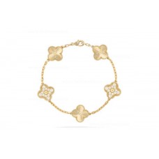 Van Cleef Arpels Bracelet Alhambra 5 motifs Or jaune avec diamants