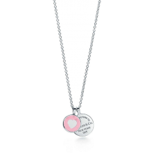 Retour à Tiffany Double pendentif rond collier cadeau de saint valentin