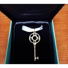 Collier pendentif Tiffany Atlas Keys argent/or rose clouté