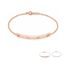 Bracelet à barre percée Tiffany Atlas avec cristaux en or rose le plus récent
