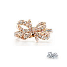 Bague ruban Tiffany Bow en argent sterling et diamants Bague ruban Tiffany Bow en argent sterling et diamants
