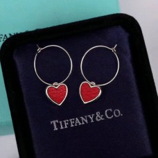 Tiffany Drop Boucles d'oreilles Loving Heart Charm Cuir Rouge Double Face Wear Set Royaume-Uni