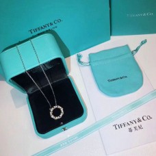 Tiffany Dupe Schlumberger Cercle Pendentif Cristaux Collier En Argent Sterling Femme Plaqué Or Pour Femme