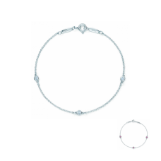 Tiffany Elsa Peretti Diamants Dupe Par Cour Bracelet En Argent Sterling