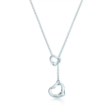 Collier Lariat à cœur ouvert Tiffany Elsa Peretti en argent sterling