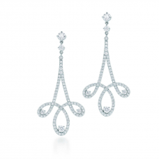 Boucles d'oreilles Tiffany Enchant Scroll Diamants Argent Sterling 925 Romantique Boucles d'oreilles Tiffany Enchant Scroll Diamants Argent Sterling 925 Romantique